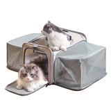 Expandable Airline Approved Pet Carrier Dual-Side Expansion, Breathable Mesh Windows, Adjustable V1232-KZB-MG-002