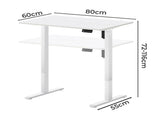 Levede Electric Standing Desk Height Adjustable 80cm DH1065-80-WH-AU
