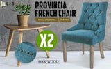 2X French Provincial Dining Chair Oak Leg AMOUR DARK BLUE V274-FT-FC8443-DBU