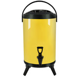 SOGA 12L Stainless Steel Insulated Milk Tea Barrel Hot and Cold Beverage Dispenser Container with VICDISPENSER12LYEL
