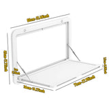 Heavy Duty Folding Caravan Table 800 x 450mm Full Metal Frame, Lockable, 50kg Max Capacity, White V1181-AT005-WH
