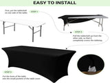 2 Piece Stretch Tablecloth Spandex Black, 183 x 75 x 75 cm V1237-ZY-818-132