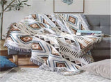 Sofa Blanket With Tassel, Couch Throws, Knitted Blanket, Aztec Ethnic Style Blanket, For Home, V1188-MS-227-2006