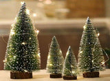 7PCS Christmas Decorations Mini Sisal Christmas Trees Pine Trees Ornaments with Lamp and Wooden Base V1294-YM0523-10322468