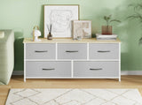 Black Chest of 5 Drawers Storage Cabinet Dresser Unit for Living Room or Bedroom LSB-59325