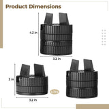 4PCS Adjustable Furniture Risers with Screw Clamp, 3.2" Wide Base Sturdy Bed Risers, Stackable 0.7" V1369-AZ3-W-08777