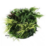 Slimline Artificial Green Wall Disc Art 50cm Grassy Fern Fields UV Resistant V637-DP9852