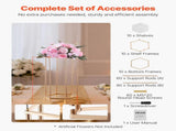 Wedding Flower Stand, 10PCS 60cm Column Flower Stand, Floral Stands with Acrylic Laminate, Hexagonal V952-HLHJLFT10J60YUXKY001V0