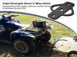 3-Way Trailer Hitch Adapter Receiver for Lawn Mower Three Way ATV Attachments Golf Cart Garden V1369-AZ3-W-12931