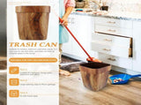 Trash Can Wood Can Lidless Wastebasket Wood Grain Garbage Container Kitchen Bin Office V1192-AZ-W-10299