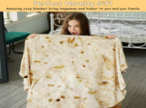Burritos Throw Blanket, Novelty Funny Round Blanket for Adults & Kids, Soft Flannel V1107-BURRITOS TORTILLA THROW BLANKET-71 INCHES