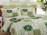 Sage Green Plaid Patchwork Garden Bedspread Coverlet 3 Piece Set V745-AC081375Q13U
