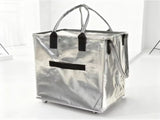 Sliver Portable Folding Shopping Trolley - Durable Woven Fabric, Reusable Grocery V888-ELOSUNG42883