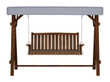 Gardeon Outdoor Wooden Swing Chair Garden Bench Canopy Cushion 2 Seater Charcoal ODF-GSC-W2S-CC-AB