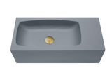 New Concrete Cement Wash Basin Counter Top Matte Dark Grey Wall Hung Curved Basin V549-6530ACONDARKGREY