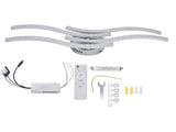 LED Ceiling Light Remote Control Dimming 4 Wavy Ceiling Lamp Tube for Living Room Bedroom AC85265V V1294-YM0715-3119210250511