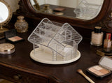 Transparent Cosmetic Display Case with Rotating Makeup Brush and Jewelry Organizer V1366-AZ2-W-13840