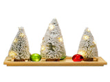 Light Up Artificial Xmas Trees Mini Xmas Tree Set with Wooden Base Tray for Party Home Table Craft V1294-YM0901-240711FB06-4