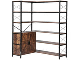 6 Tier Corner Bookshelf, Tall Corner Bookcase Storage Doors, Large L-Shaped Bookshelf Organizer V952-ZLSZJSNJTMK7N90ZV001V0