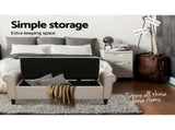 Artiss Storage Ottoman Blanket Box 125cm Arm Linen Beige OTM-ARM-L133-TA