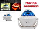 Marine Compass with mounting bracket, waterproof compass bulb, for boats and campers, rotatable V1189-LC-QP-00702