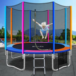 Everfit 10FT Trampoline for Kids w/ Ladder Enclosure Safety Net Pad Gift Round TRAMPO-B-10FT-MC-AB