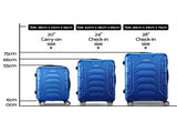 Wanderlite 3Set 20-24-28 Inch with TSA Lock Spinner Carry On Hard Shell Travel Suitcase LUG-ABS-BOS-3SET-BU