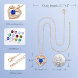 Forever Love Heart Birthstone Necklace 925 Sterling Silver Personalized Jewelry for Mom, Wife, V1107-FOREVER LOVE HEART BIRTHSTONE NECKLACE3