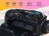 Rigo Kids Ride On Car Electric Toys Cars Headlight Music Remote Control Black RCAR-UTV-2S-BK