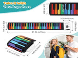 49-Key Rainbow Roll-Up Piano Silicone Waterproof Soft Keyboard, Foldable Portable, Music V1232-ZDGQ-49J-003