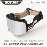 DOTUGE DGZ-12XS Ski Goggles with Italian REVO Coated Dual-Layer Anti-Fog Lens, UV400 Protection, V1341-ZY-5JCHMHUV-A