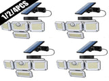 solar outdoor light, motion sensor wall light, waterproof led light, rotatable solar panel, V1102-124-19049-WHI-2PCS