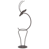 Deer Shape Wrought Iron Plant Stand Transparent Glass Hydroponic Plant Vase for Living RoomType B V1294-YM0710-3111210273512