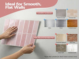 Artiss 3D Peel and Stick Wall Tiles Self Adhesive LinearGrid Backsplash 10 Sheets, Pink PST-614-PK