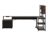 Artiss 200cm L Shaped Gaming Desk Computer Desk with LED Lights & Power Outlets MET-FC-25219-RB-AB