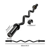 Centra Olympic Barbell Ez Curl Bar W Bar 810lbs Alloy Steel Black SP1098-BK-4FT-AU