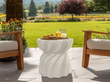 Modern Hourglass Concrete Accent End Table Outdoor Patio Table Garden Furniture V767-JJ-XZ1678