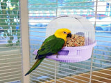 Bird Feeder No Mess Feeder for Cage with Water Dispenser, Semi Enclosed Dome Design Prevents V1369-AZ3-W-13528
