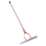 Thatch Rake 14.7 Inch Carbon Steel Stainless Steel Robust Lawn Dethatcher Rake with Handle for V1294-YM0901-3111240229711
