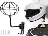Wall Mounted Helmet Rack with Hook for Motorcycle and Bicycle, Black V1237-MS-912-081