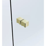 100cm Frameless Diamond Shower Screen Gold U-Brackets with SS Hinges & Square Knob Handle V63-910971