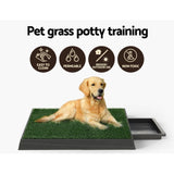 i.Pet Pet Training Pad Dog Potty Toilet Large Portable With Tray Grass 2 Mats PET-PAD-GRASSX2