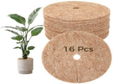 16PCS Coconut Fiber Mulch Rings, 9.8" Round Mulch Mats, Coco Coir Tree Protector Mats for Potted V1369-AZ3-W-08829