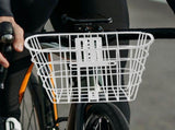 White Bike Handlebar Basket for Secure Storage and Convenient Ride, and Versatile Design V1192-AZ-W-32953