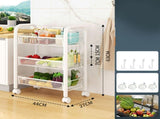 Rolling Storage Cart Layered Storage Shelves Multi Functional Movable Snack Vegetable Baskets V1294-YM0710-3117230289911