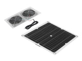 25W Solar Panel Fan Kit IPX65 Waterproof Low Noise Efficient Solar Powered Dual Fan for Chicken Coop V1294-YM0521-3114230040711
