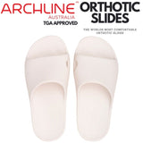 Archline Rebound Orthotic Slides Flip Flop Thongs Slip On Arch Support - White - Euro 44 V563-AHS00101-44