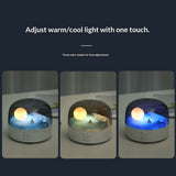 Elegant Moon Sea and Snow Mountain LED Night Light Music Speaker Lamp USB Type-C Rechargeable, V1192-AZ-W-2840