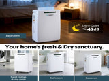 Devanti 16L Dehumidifier Portable Air Dryer Moisture Absorber 5.5L Water Tank Home DH-B-16L-WH