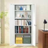VEVOR Metal Storage Cabinet w/ 3 Keys Adjustable Shelves & Magnetic Door White V952-DXCWJCQBY51808OP2V0